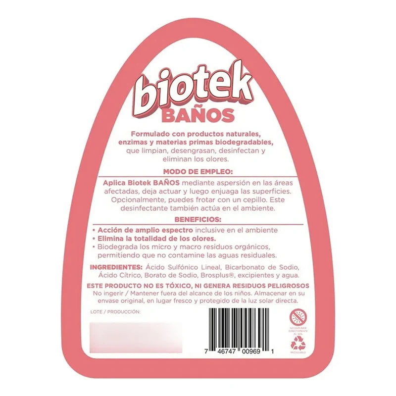 Biotek Baños: limpia, desinfecta y elimina olores para un baño fresco y seguro