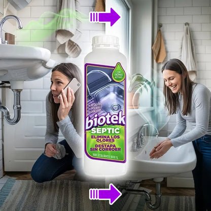 BIOTEK SEPTIC: Elimina olores y previene desbordes en tu sistema séptico sin gastar miles en limpieza