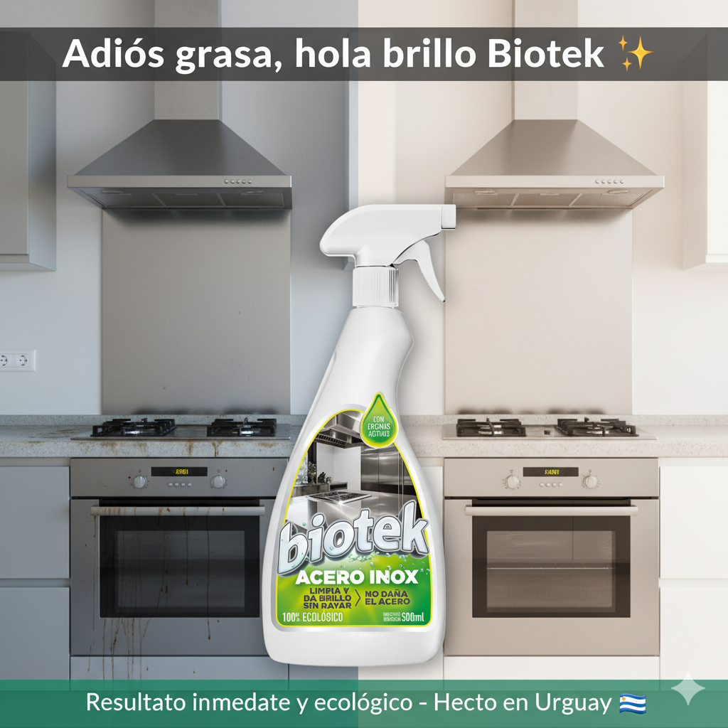 Biotek Acero Inox: Haz brillar el acero sin químicos agresivos ✨