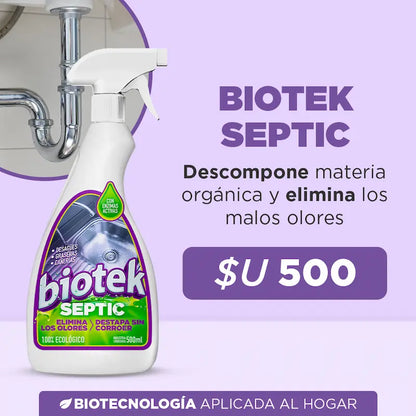 BIOTEK SEPTIC: Elimina olores y previene desbordes en tu sistema séptico sin gastar miles en limpieza