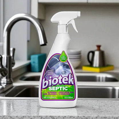 BIOTEK SEPTIC: Elimina olores y previene desbordes en tu sistema séptico sin gastar miles en limpieza