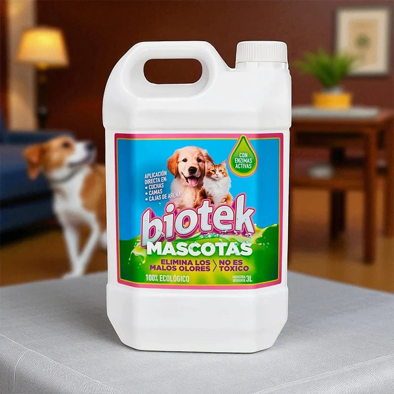 Biotek Mascotas: elimina olores y manchas sin dañar superficies